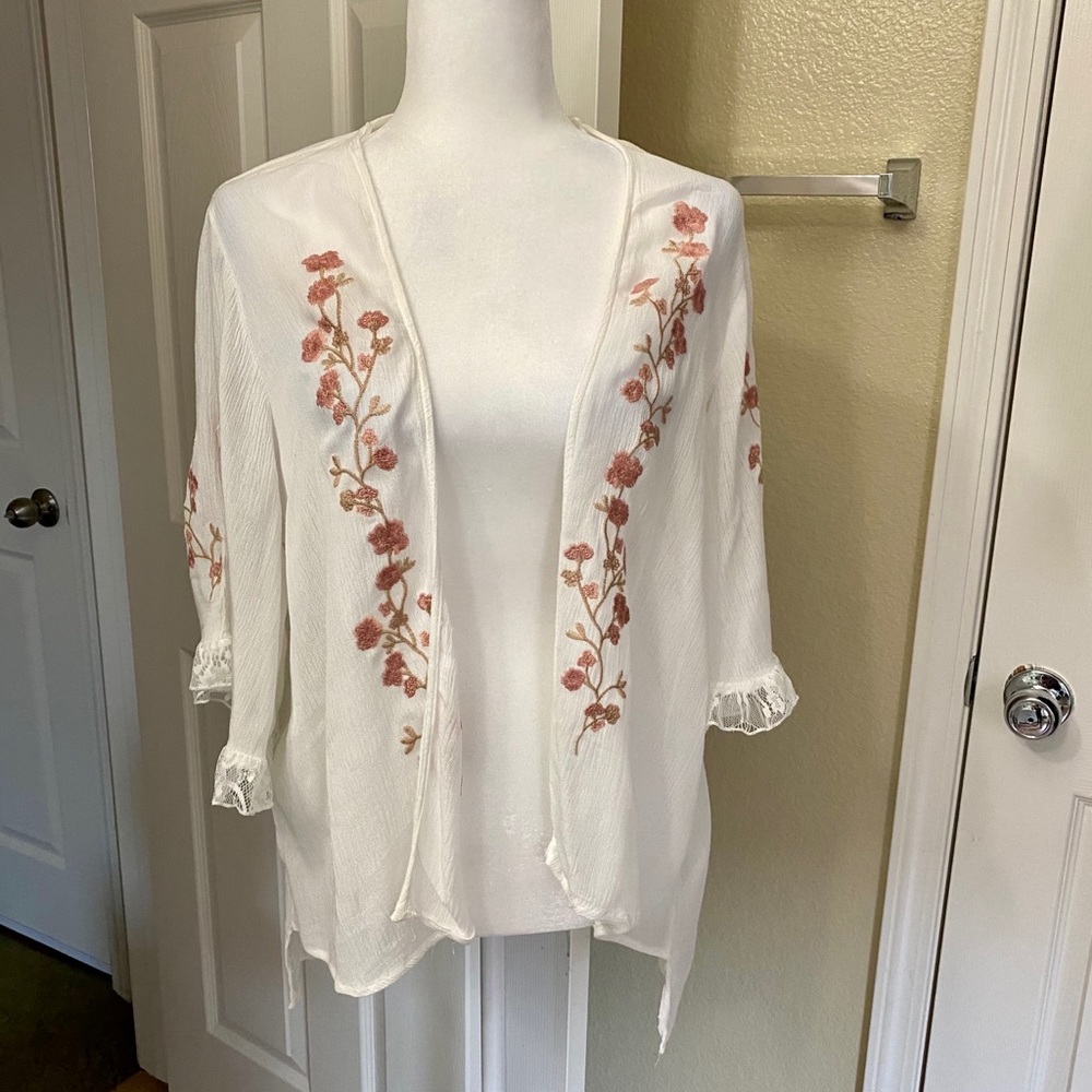 💕White Short Sleeve Cardigan